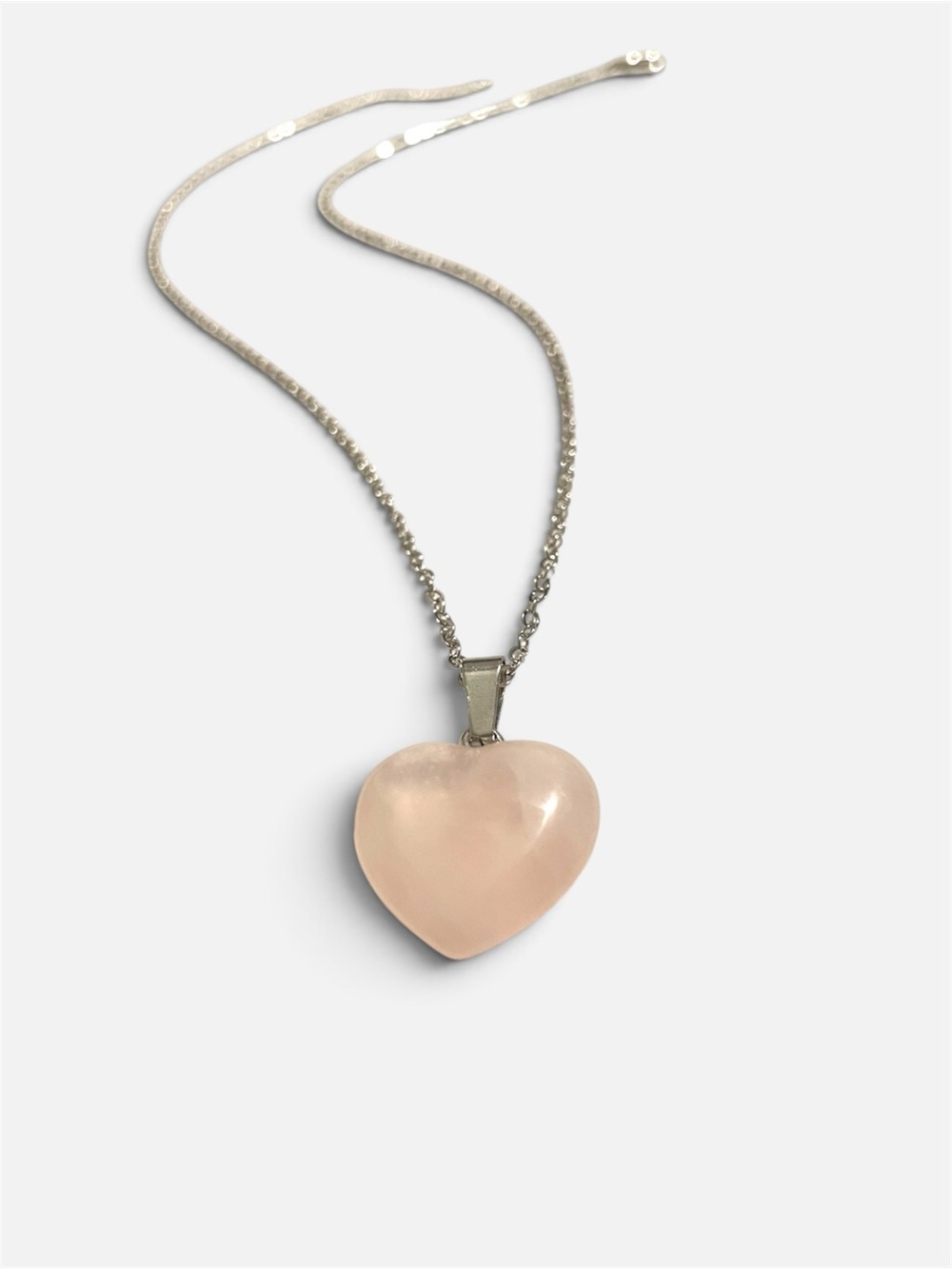 ✨ Handmade Pink Crystal Heart Pendant Necklace ✨